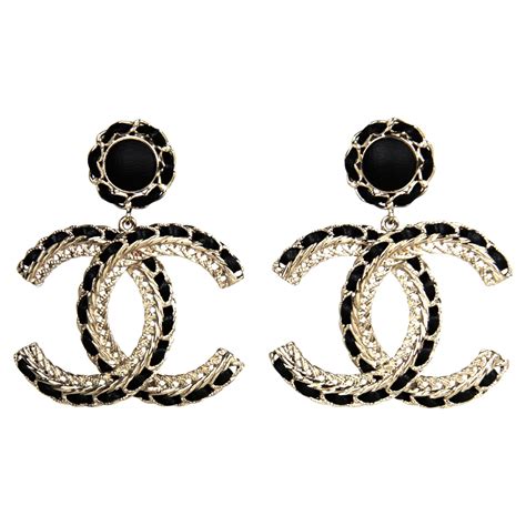 black chanel earrings|chanel earrings original.